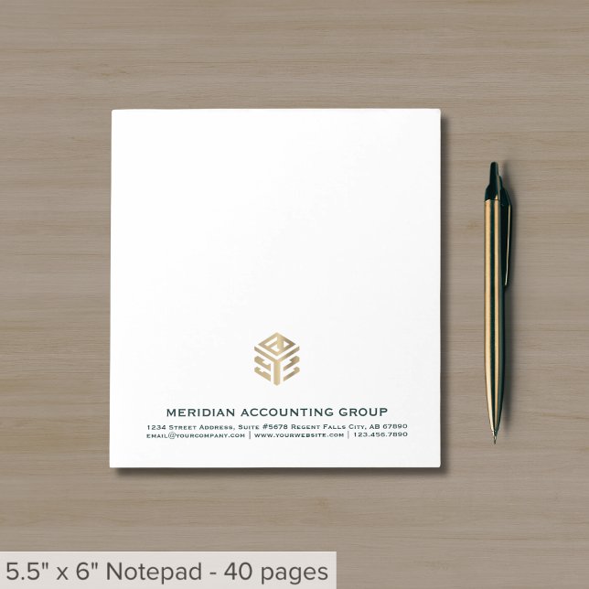 Bloc-notes du logo de l'entreprise personnalisé (Créateur téléchargé)