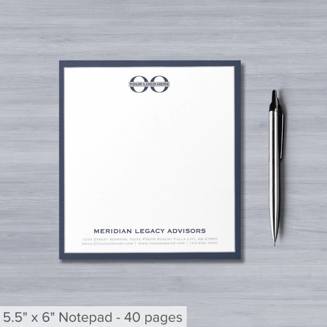 Bloc-notes du logo d'entreprise personnalisé (Créateur téléchargé)
