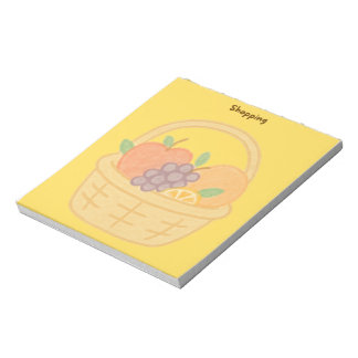 Bloc-notes du panier de fruits à acheter