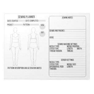 Bloc-notes du planificateur de couture