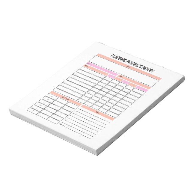 Bloc-notes du planificateur de rapport d'avancemen (Tourné)