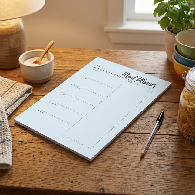 Bloc-notes du planificateur de repas (Weekly Meal Planner Notepad with Shopping List)