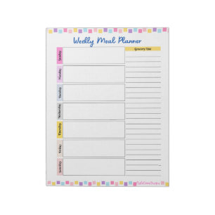 Bloc-notes du planificateur de repas