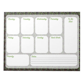 Bloc-notes du planificateur hebdomadaire à faire