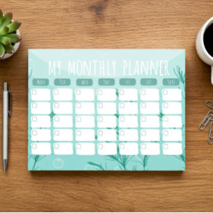 Bloc-notes du planificateur mensuel sous-marin