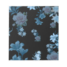 Bloc-notes élégant à motif floral sarcelle