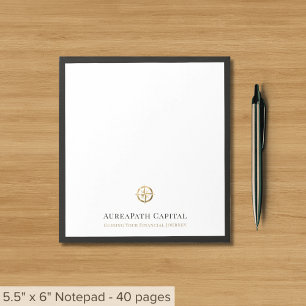 Bloc-notes élégant avec logo Gold Compass