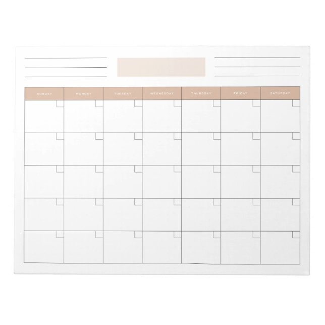 Bloc-notes élégant du planificateur de calendrier  (Devant)