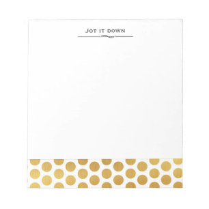 Bloc-notes élégant Gold et White