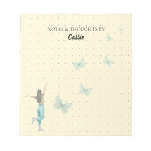 Bloc-notes élégant papillon aquarelle