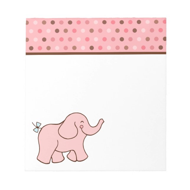 Bloc-notes éléphant bébé rose (Devant)