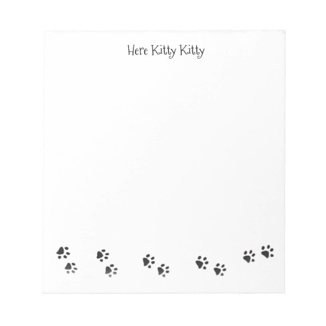 Bloc-notes Empreintes de Patte Here Kitty Kitty (Devant)