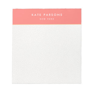Bloc-notes en cuir de corail simple et élégant