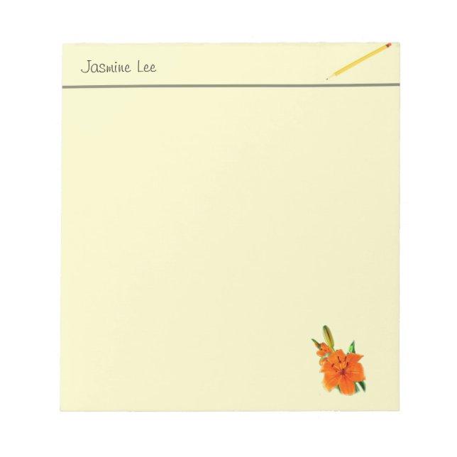 bloc-notes en fleurs de lièvre doré (Devant)