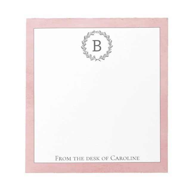 Bloc-notes en forme de couronne rose (Devant)