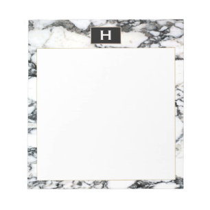 Bloc-notes en marbre noir Vintage chic