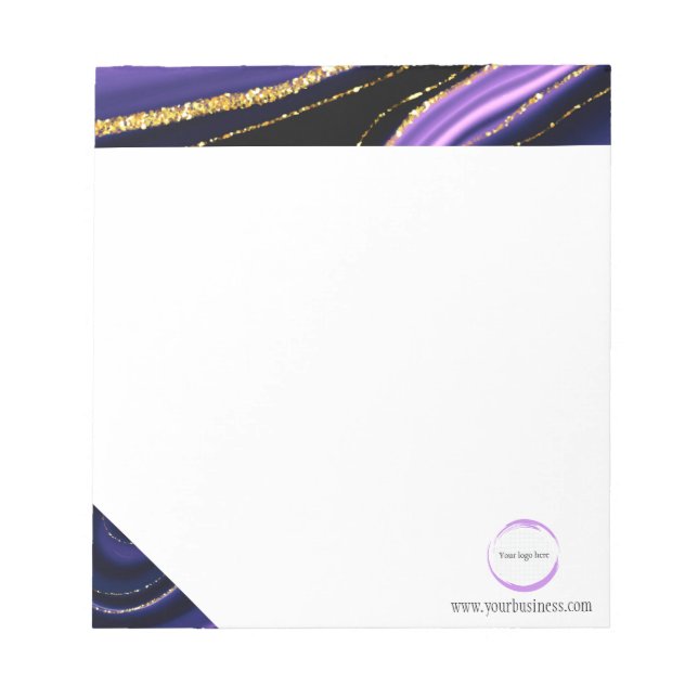 Bloc-notes en marbre noir violet pour marques comm (Devant)