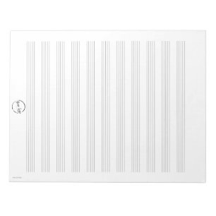 Bloc-notes en papier à musique blanc avec logo per