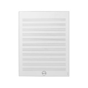 Bloc-notes en papier à musique blanc avec logo per