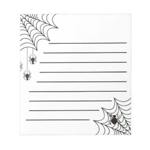 Bloc-notes en papier ligné avec toile d'araignée e