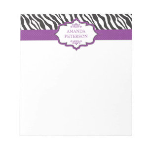 Bloc-notes en ruban violet Zebra