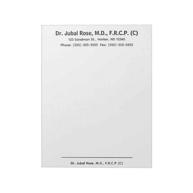 Bloc-notes en-tête de lettre modifiable (Tourné)