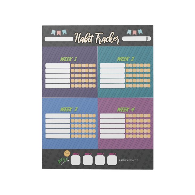Bloc-notes ENFANTS HABIT TRACKER (Tourné)