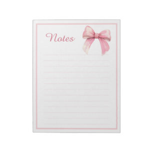 Bloc-notes esthétique Coquette avec un joli nœud r