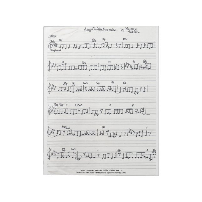 Bloc-notes Feuille de musique manuscrit (Tourné)