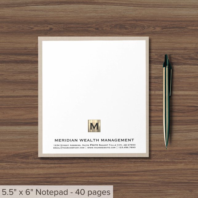 Bloc-notes financier monographique sophistiqué (Créateur téléchargé)