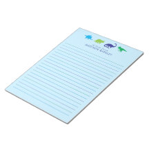 Bloc-notes fixe Dinosaur bleu mignon pour enfant D