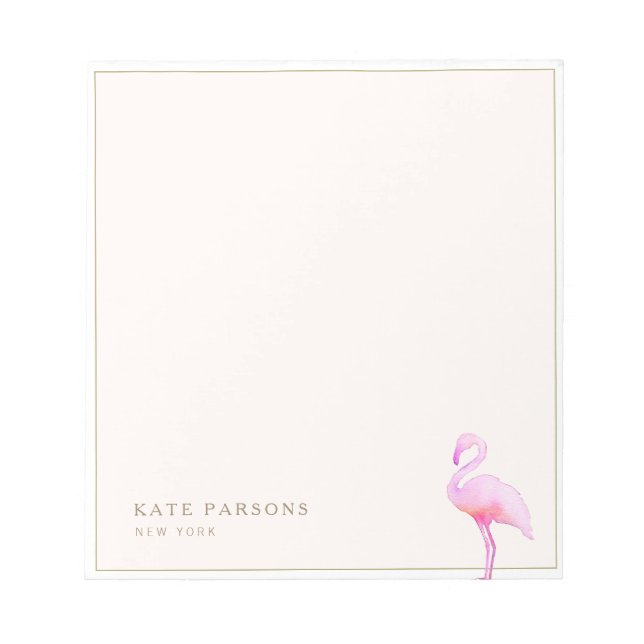 Bloc-notes Flamant rose couleur rose (Devant)