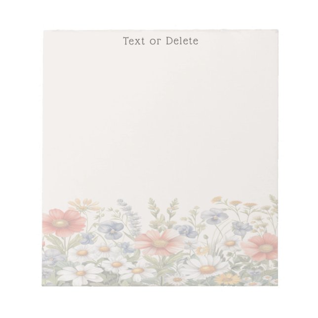 Bloc-notes Fleur sauvage coloré (Devant)