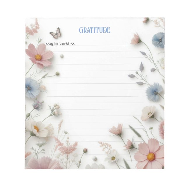Bloc-notes Fleur Sauvage Gratitude Reconnaissance (Devant)