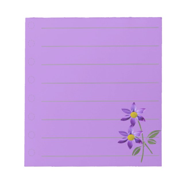 Bloc-notes Fleur Violette : (Devant)