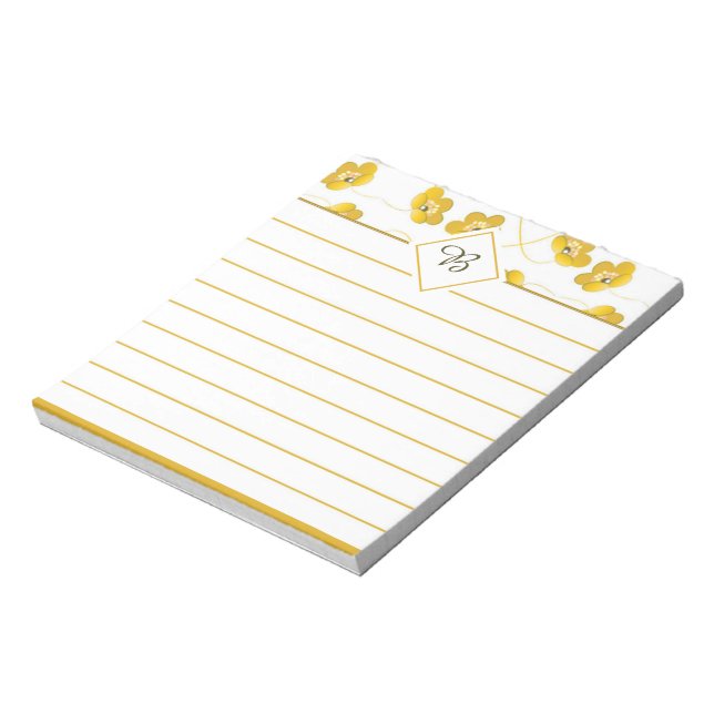 Bloc-notes fleuri jaune (Tourné)