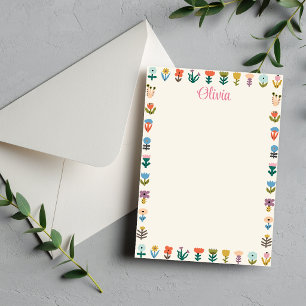 Bloc-notes Fleurs de Folk Mignon Coloré