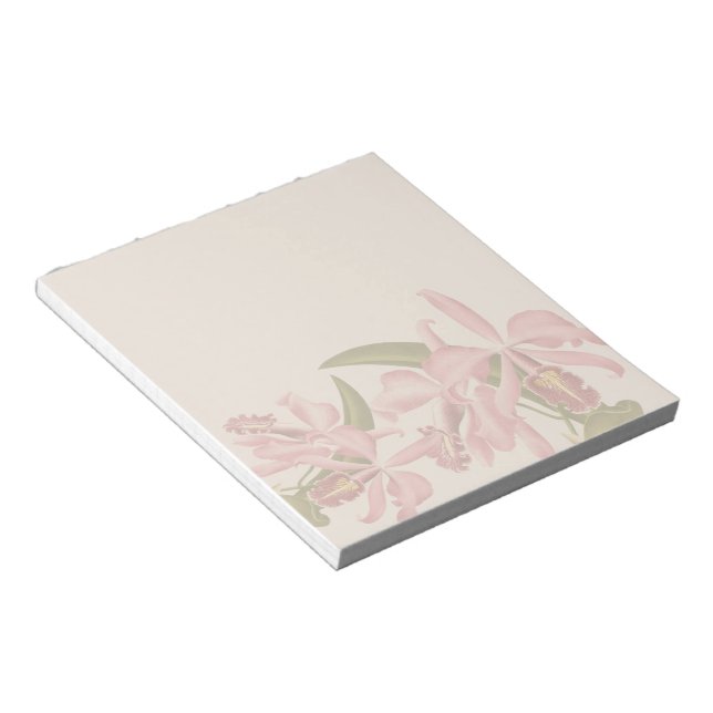 Bloc-notes Fleurs d'Orchidée Vintage (Incliné)