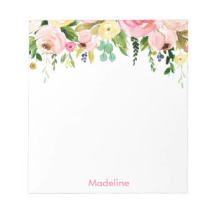 Bloc-notes floral aquarelle