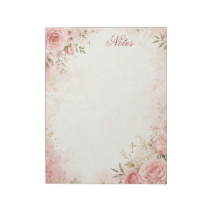 Bloc-notes floral chrétien personnalisé