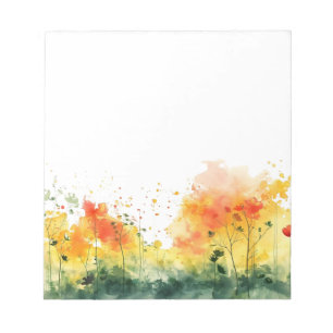 Bloc-notes floral de fleurs printanières aquarelle
