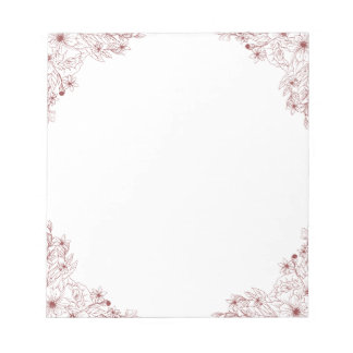 Bloc-notes floral élégant - 5,5 po x 6 po