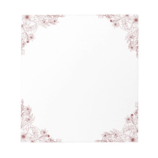 Bloc-notes floral élégant - 5,5 po x 6 po (Devant)