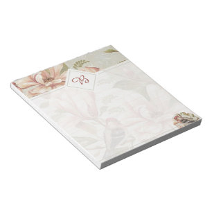 Bloc-notes floral et oiseaux vintage