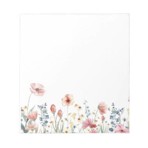 Bloc-notes floral Fleurs printanières aquarelle co