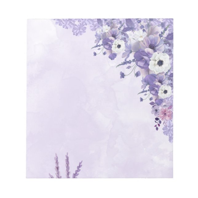 Bloc-notes floral Lavender pour notes quotidiennes (Devant)