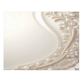 Bloc-notes floral orné élégant en or