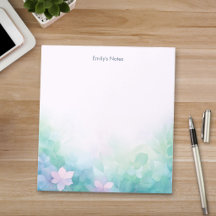 Bloc-notes floral pastel personnalisé