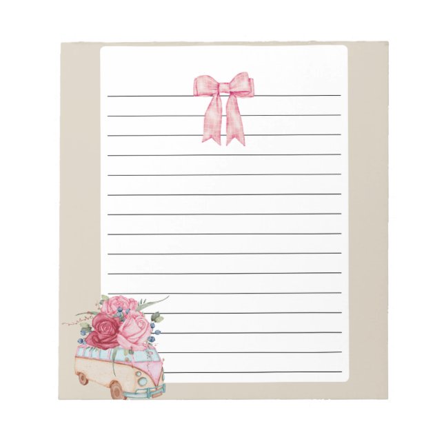 Bloc-notes Floral Retro Van Lined (Devant)