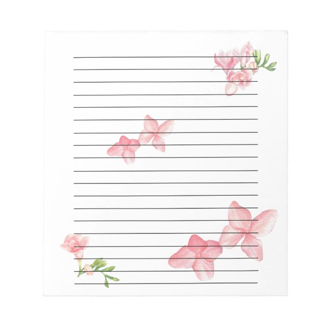 Bloc-notes floral rose (Devant)